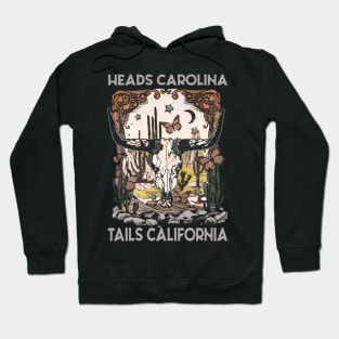 Heads Carolina, Tails California Bull-Skull Hoodie